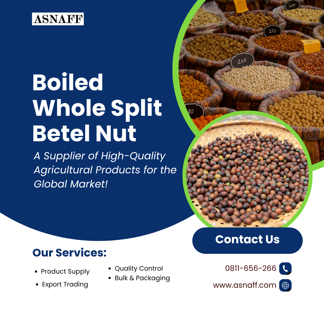 Boiled whole split betel nut